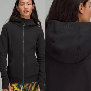 lululemon Scuba Full Zip Hoodie Sweatshirt Black Sz 6